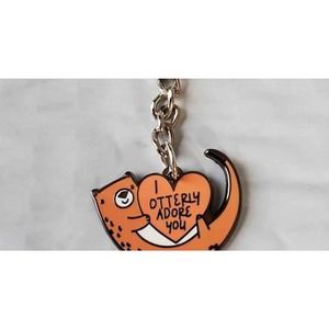 I otterly adore you. New keychain. Charm. Cute gift.